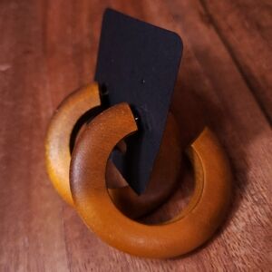 Women's Classic Wooden Hoop Earrings in Rich Brown